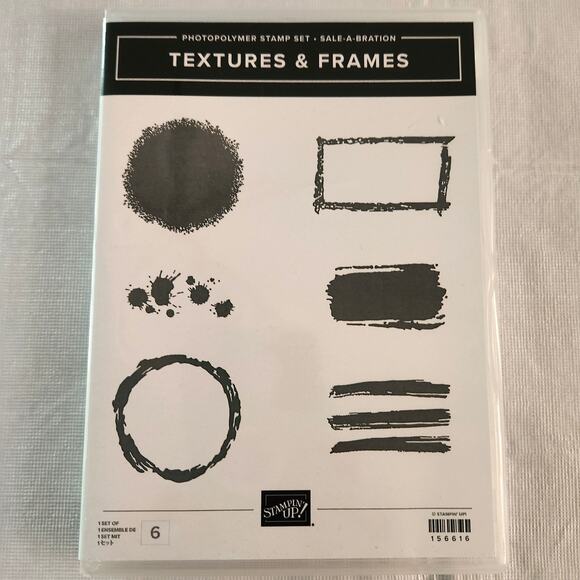 Stampin Up Textures & Frames Photopolymer Stamp Set 6 Stamps Cling Stamps - Picture 1 of 2